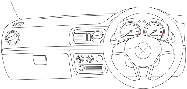 Dashboard view of the vehicle